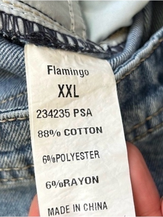 Women’s Flamingo NWT Flamingo Blue Denim Distressed Jeans XXL Size 16, Plus - Picture 9 of 9